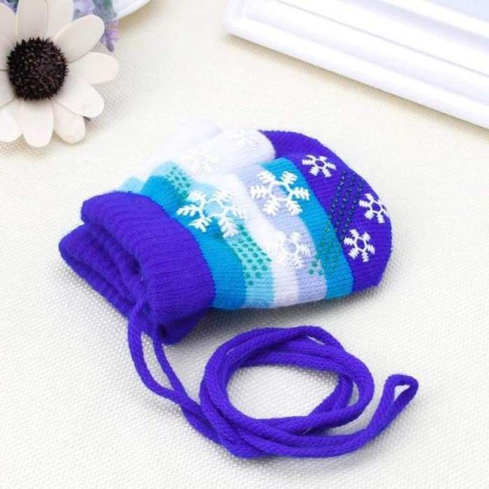 Children Snow Stripe Soft Knit Winter Mittens (1-3 years)