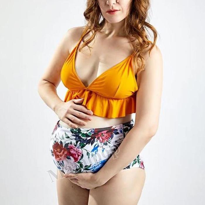 New Women's Print Pregnant Women Split New Swimwear