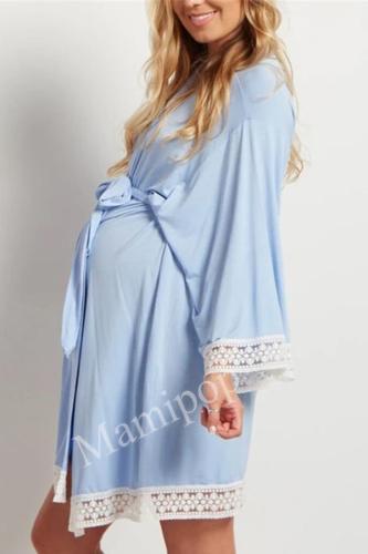 Maternity Nursing Pajamas Nightgown Breastfeeding Dress Long Sleeve Pajamas