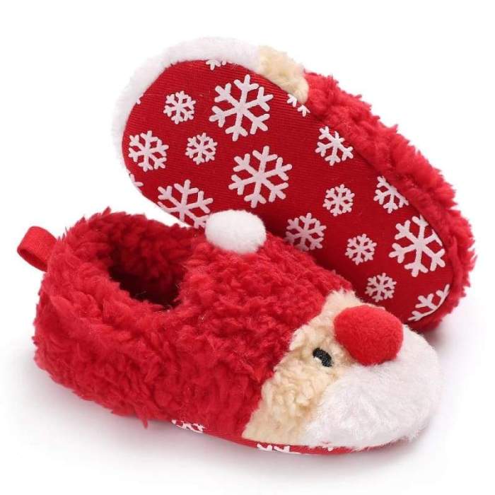 Toddler Kids Girls Christmas Snow Boot Shoes Xmas Gifts Soft Sole Newborn Baby Girl Crochet Winter Warm Prewalker Mocassins