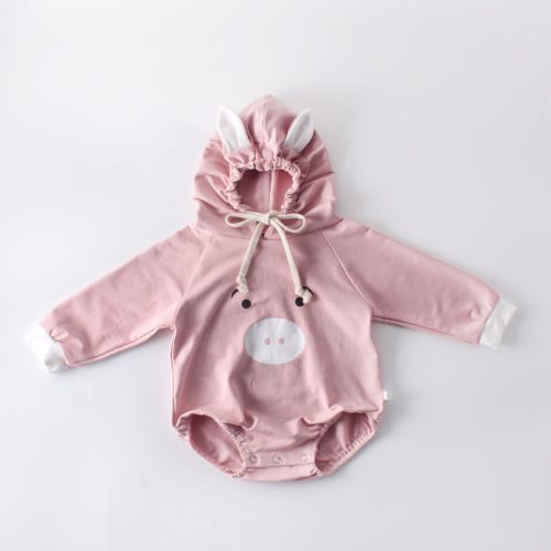 Long-sleeved clothes hooded jumpsuits for newborns in autumn 2020