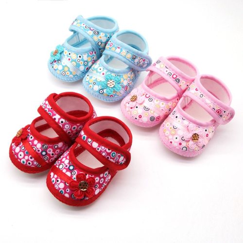 Infant Newborn Baby Boys Girls Children First Walkers Floral Print Prewalker Soft Soled Shoes