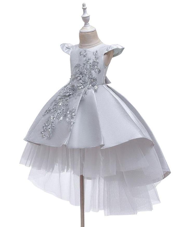 Dovetail Net Gown Princess Bow Evening Gown