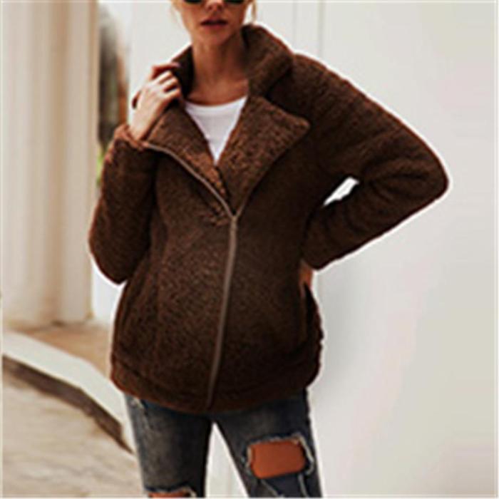 Maternity Casual Solid Color Long Sleeve Jacket