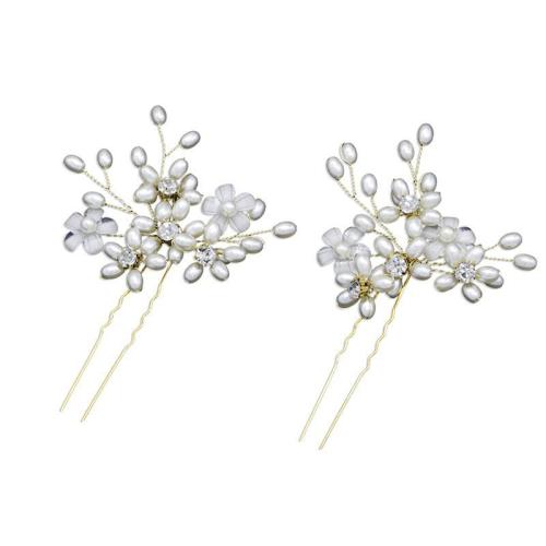 Pearl-studded flower U-shaped accessory hair headwear
