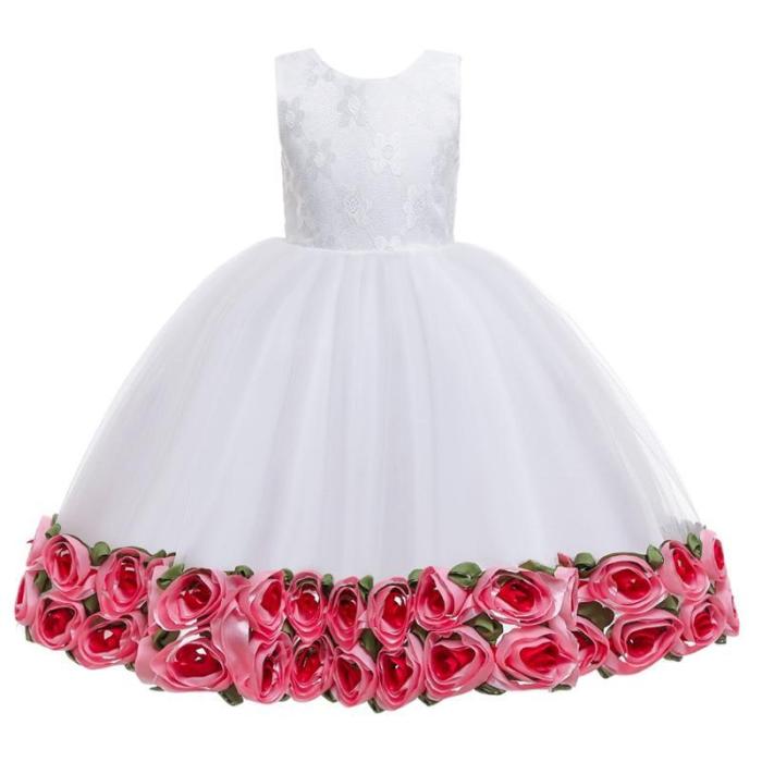 Sleeveless Rose Princess Evening Dress