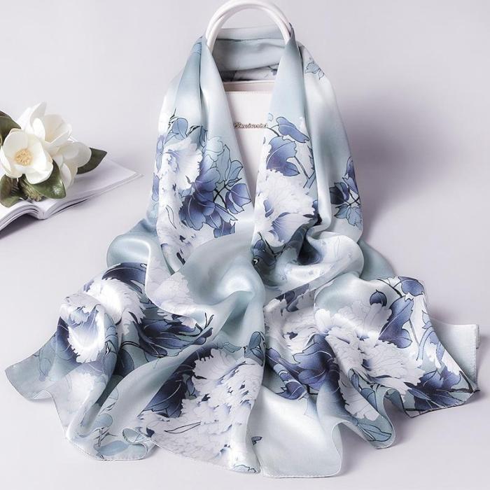 Spring and Autumn new women's long air-conditioning shawl fashion trend mulberry  silk scarf