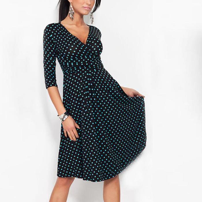 Maternity Polka-Dot Print Dress