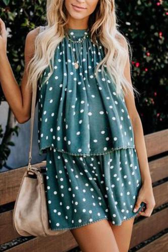 Maternity Sexy Polka Dot Off-Shoulder Belted Jumpsuits