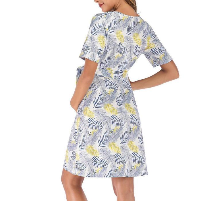 Maternity Tied Loose Printed Dress