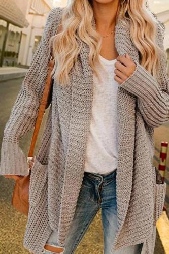 Maternity European And American Loose Long-Sleeved Knit Cardigan
