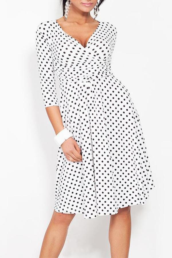 Maternity Polka-Dot Print Dress