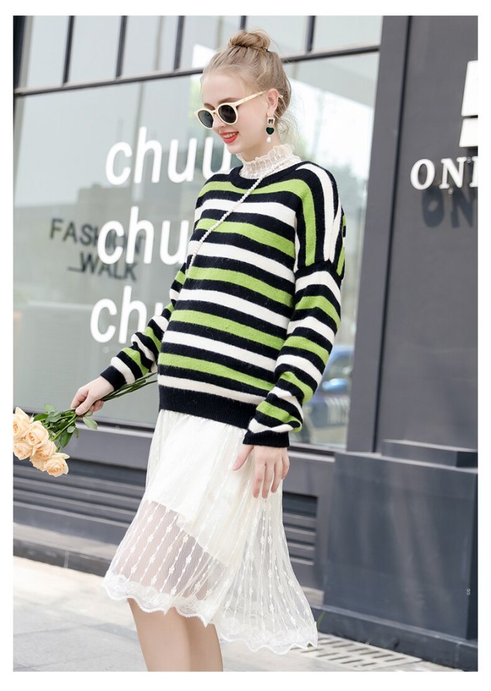 Pregnant Women's Top Striped Sweater