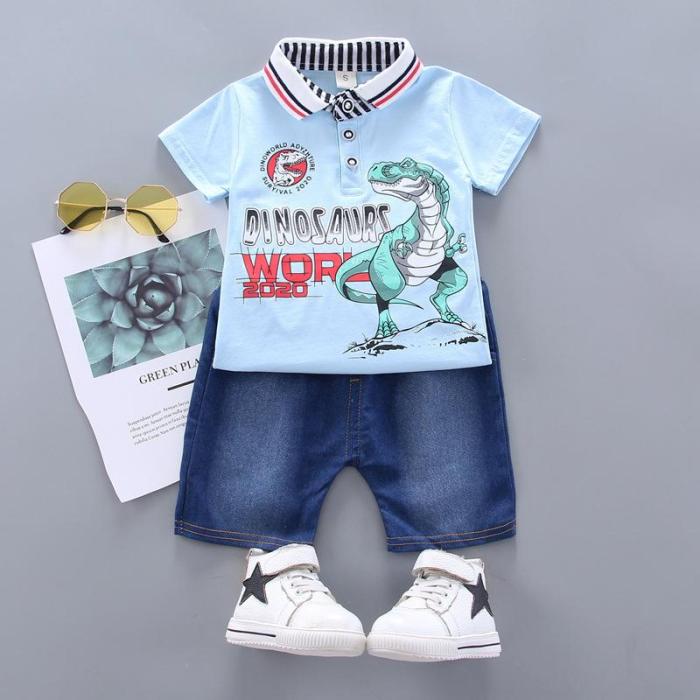 baby T shirt boy polo shirt summer 2020 card king dragon letter short sleeve suit