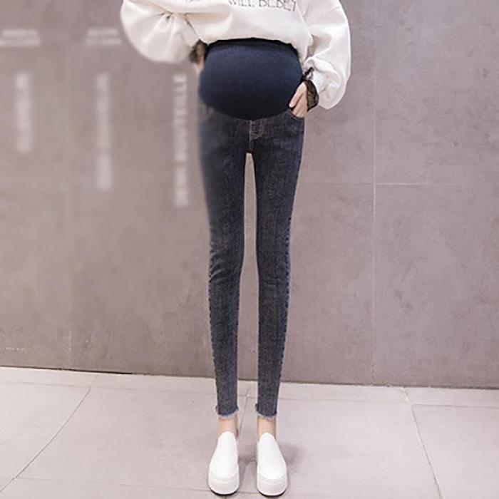 Maternity Fashion Stomach Lift Pockets Jeans
