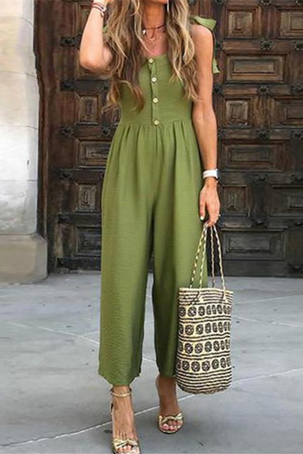 Maternity Fashion Suspension Button Holiday Casual Jumpsuits