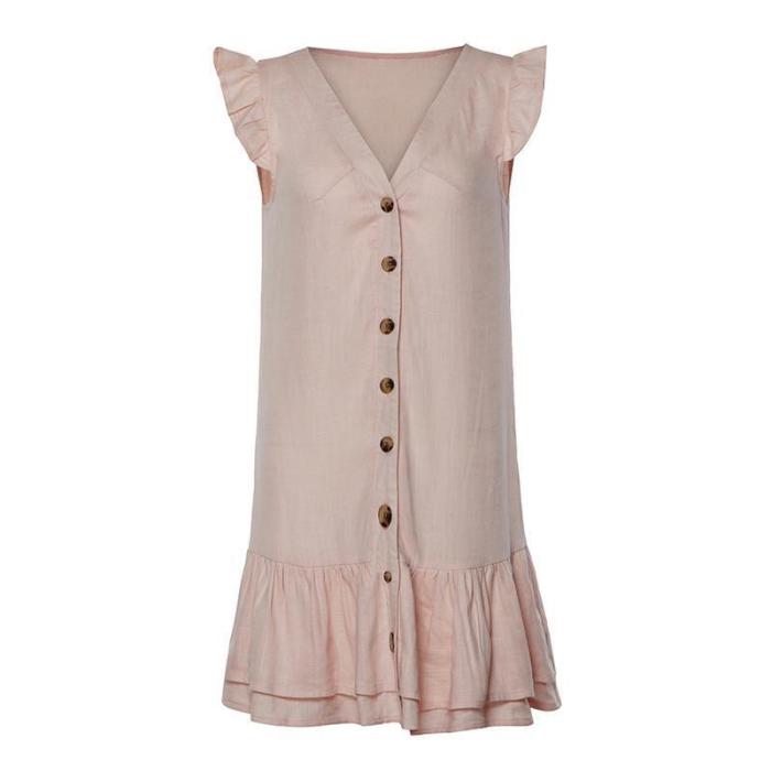 Maternity Cardigan Single-Breasted Cotton Midi Dress