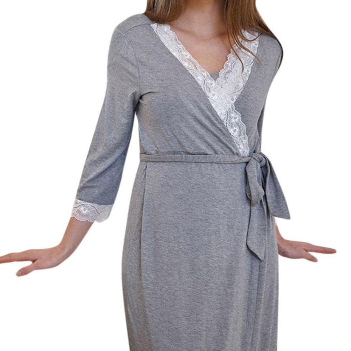 Maternity Pajamas Night-Rob Dress Robe Femme Enceinte