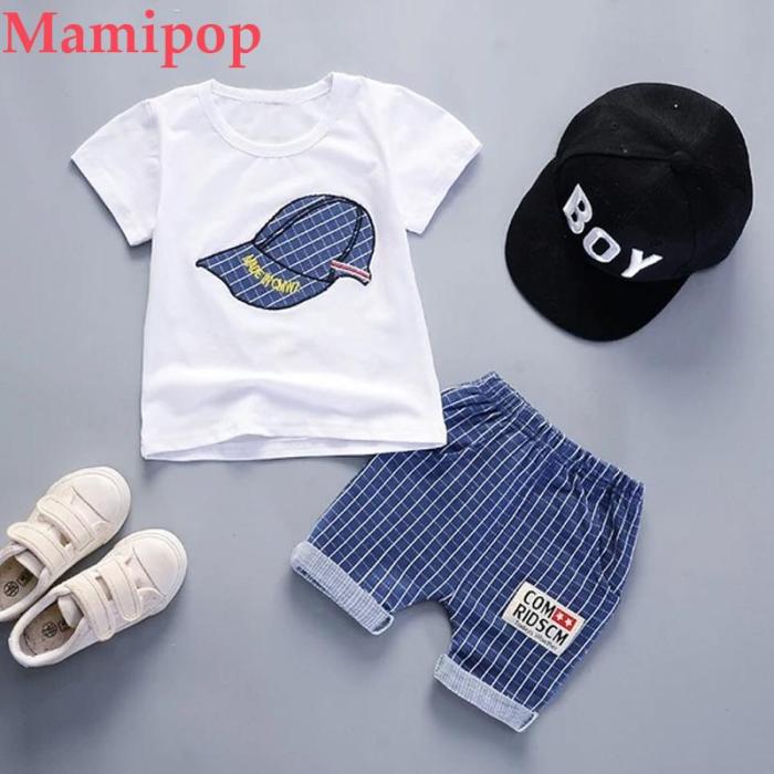 Cap Print Children Clothes New Fashion Toddler Kids Baby Boys Outfits