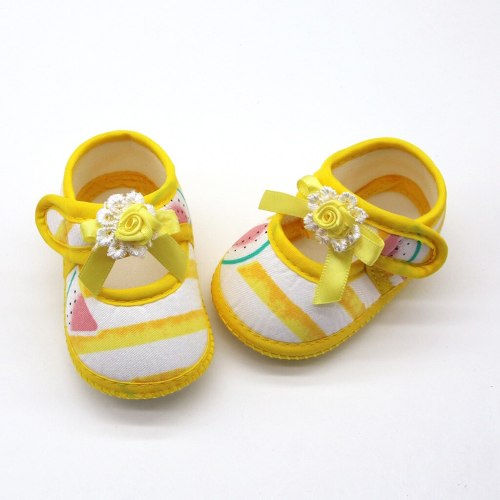 Newborn Baby Girls Watermelon Printing Prewalker Soft Sole Single Shoes
