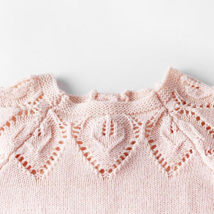 Baby Girl's Leaf Cotton Knit Wool Knit Sweater Wrap