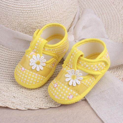 Cotton First Walkers Baby Shoes Princess Printing Flower Soft Bottom Prewalker Shoes