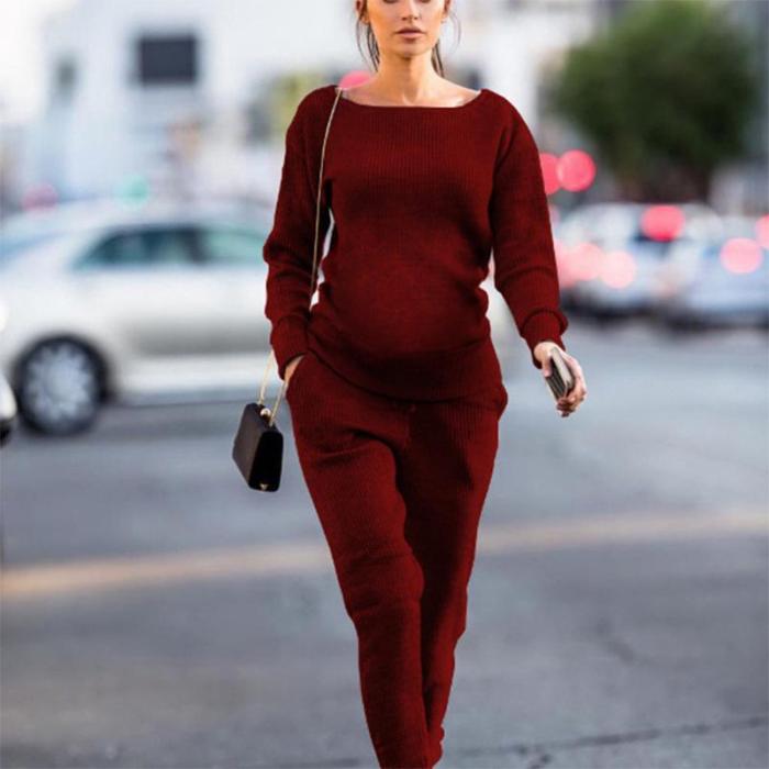 Maternity Round Neck Sports Suit