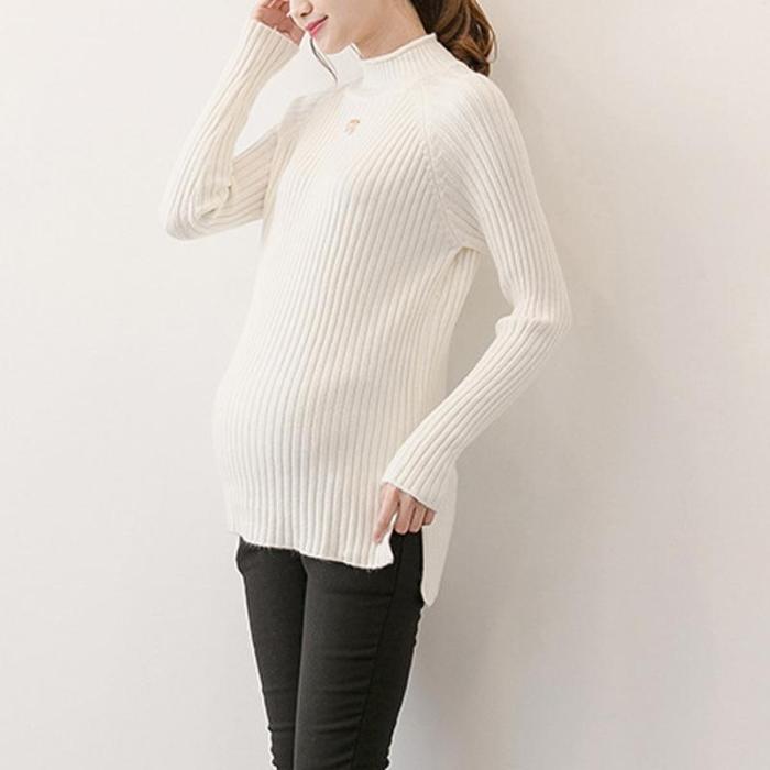Maternity Solid Color Warm Sweater