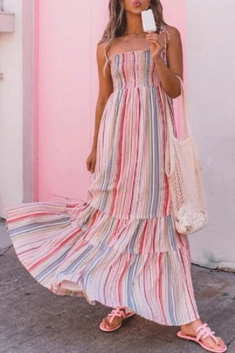 Elegant Bohemian Sling Floral Printed Vacation Dress