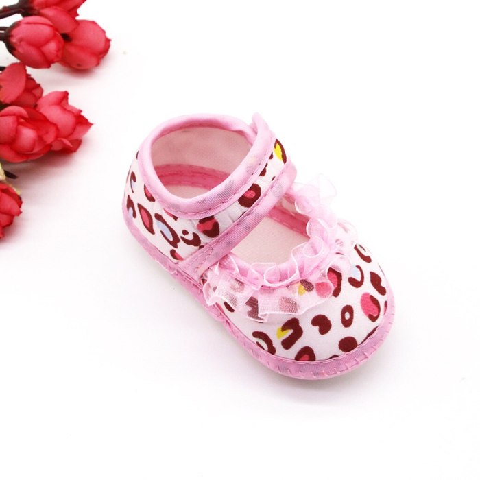 Fashion Newborn Baby Girls Leopard Print Prewalker Soft Sole Single Shoes
