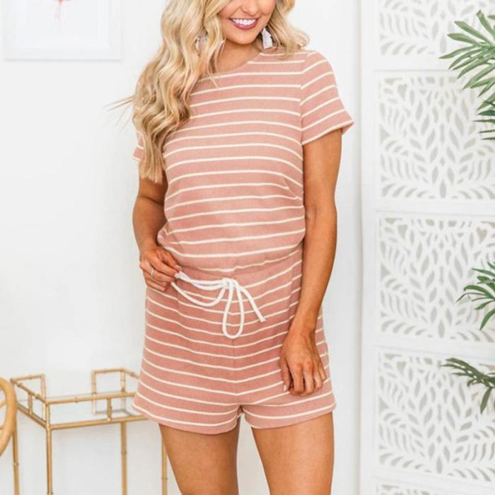 Maternity Round Collar Striped Rope Drawing Casual  Jumpers