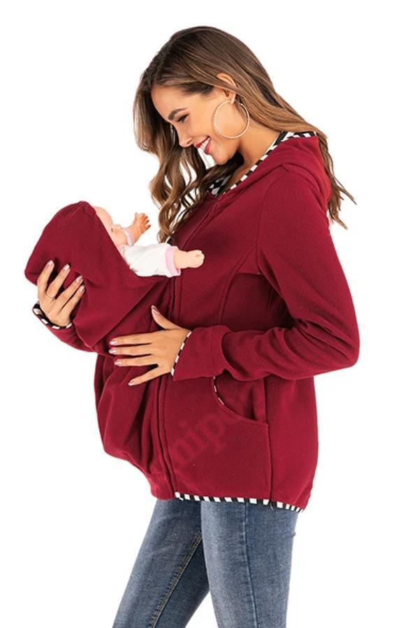 Pregnant women dress multi-functional mother kangaroo guard Coat