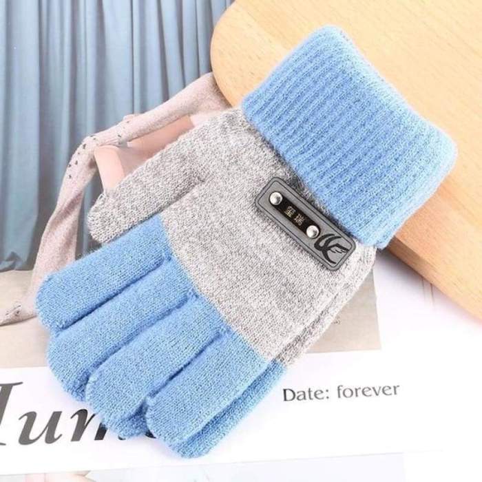 Children Warm Knitted Finger Protector Gloves