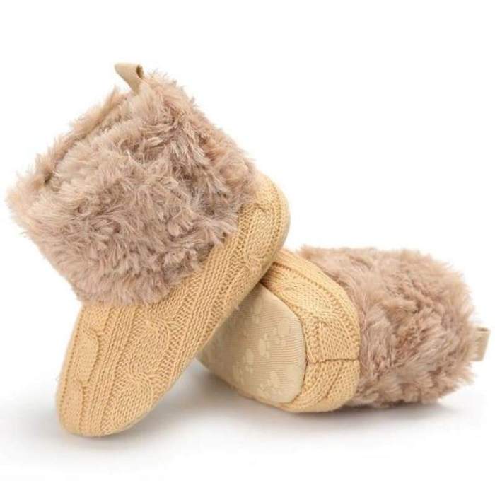 Cute Newborn Baby Infant Cotton Knitted Fur Soft Snow Booties Prewalker
