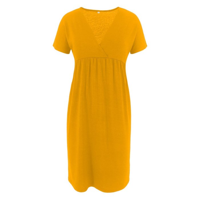 2020 Women's Pregnancy Dress Summer V Neck Short Sleeve Maternity Dresses