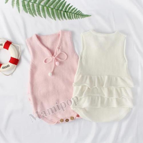 Autumn Lotus Leaf Swing Baby Knitted Wool Jumpsuit