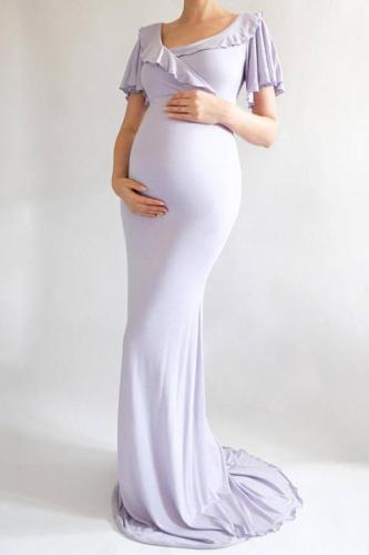 Maternity Ruffle Baby Shower Dress Bridesmaid Dress