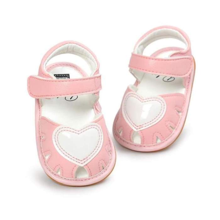 Summer Baby Girl Shoes Pink Heart Sandals