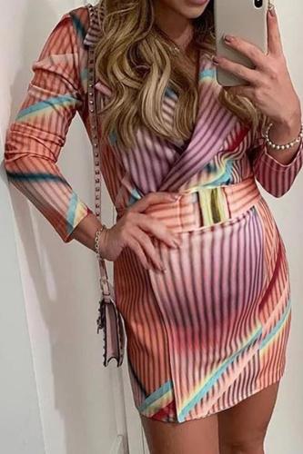 Maternity Patchwork V Neck Asymmetric Stripe   Dress