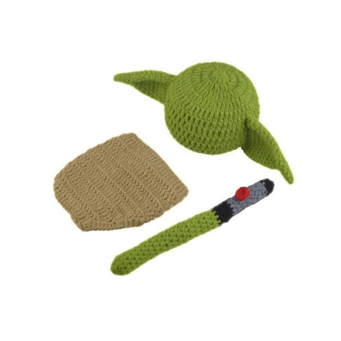 Crochet Yoda Hat Beanie Newborn Baby  Cartoon Photo Costume Props