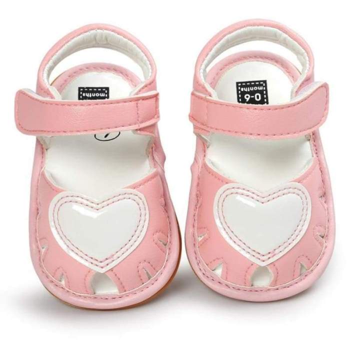 Summer Baby Girl Shoes Pink Heart Sandals