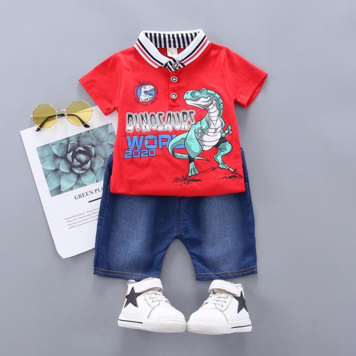 baby T shirt boy polo shirt summer 2020 card king dragon letter short sleeve suit
