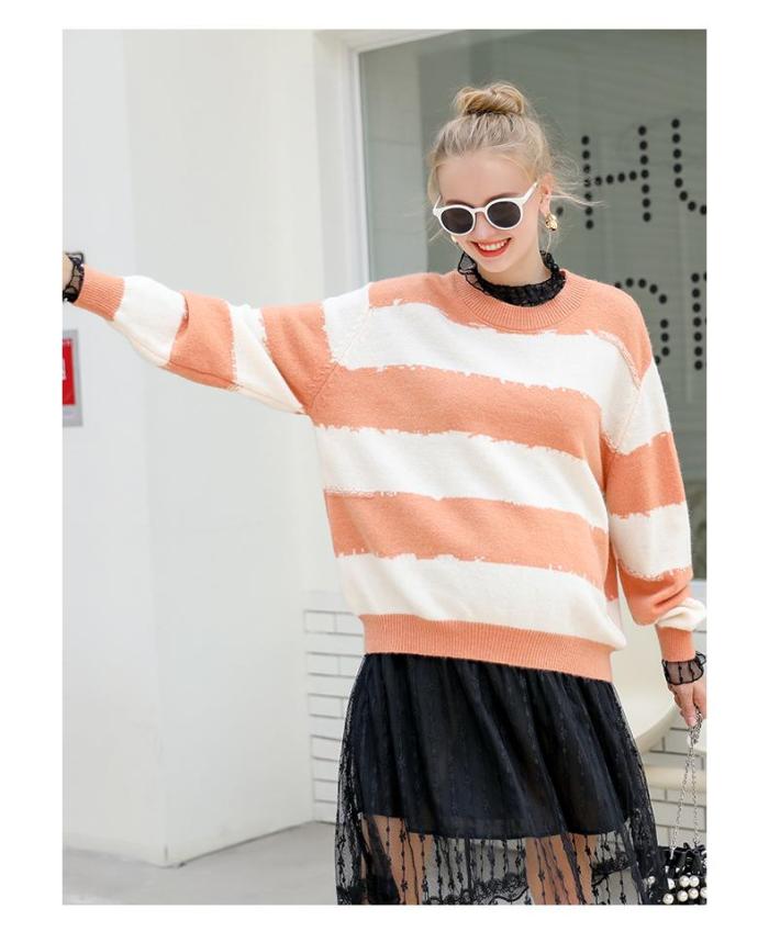 Pregnant Women Tops New Fashion Shirt Striped Knit Sweater