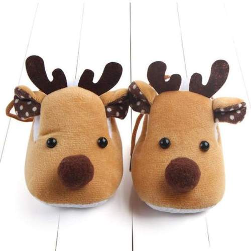 Newborn Infant Baby Shoes Winter Reindeer Soft Sole Anti-slip (colors available)