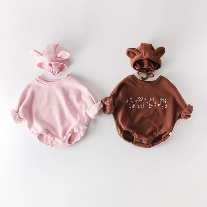 Winter  Baby Bear Long Sleeve Climbing Clothes Plus Pile Thickening