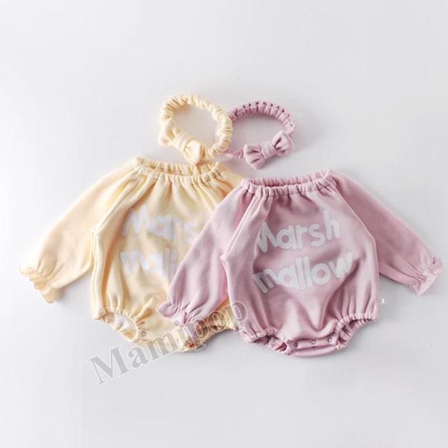Winter Baby's Round Neck baby's Clothes Bow Tie One-piece Romper