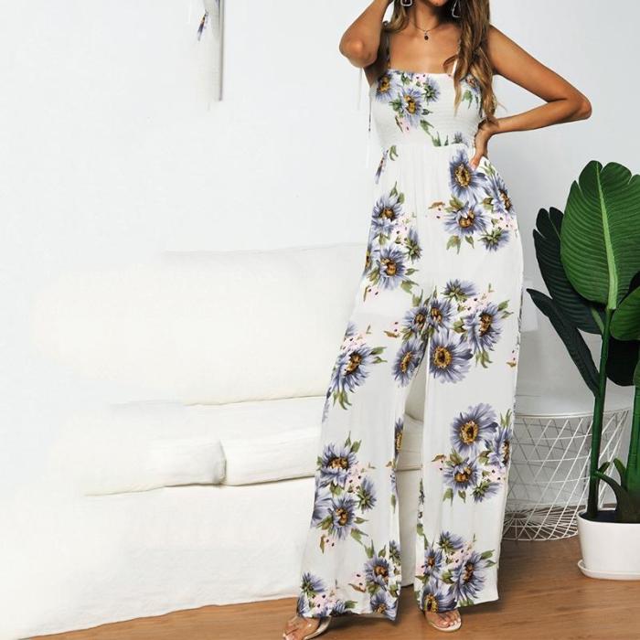 Maternity Casual Boat Neck Off-Shoulder Sleeveless Printed Colour Jumpsuit