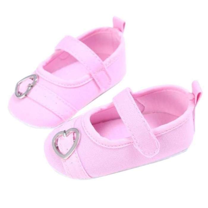Baby Girls Sweet Pink Color Heart Pattern Princess Anti-slip Shoes