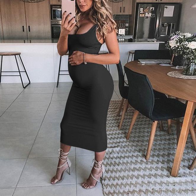 Maternity Solid Color Cami Dress