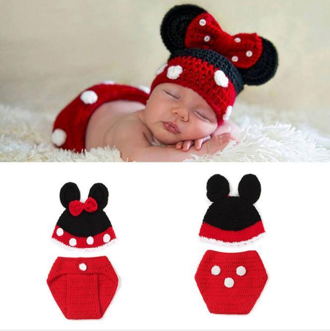 1 set Newborn Baby Crochet Knit Costume Photography Photo Prop